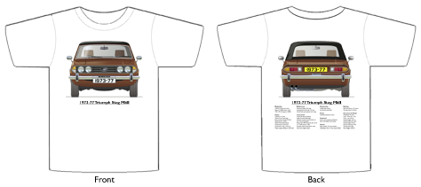 Triumph Stag MkII 1973-77 T-shirt Front & Back